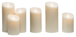Candle Light, White Wax Candles Lights Isolated on White Background, clipping path