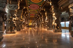 Inside of  hindu temple in Madurai, Tamil Nadu