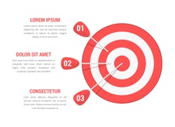 Target with three arrows, three steps or options infographics, vector eps10 illustration