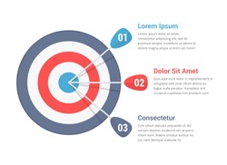 Target with three arrows, three steps or options infographics, vector eps10 illustration