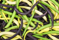  background: mix of green, yellow and black wax beans