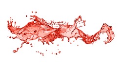 splash of red juice isolated on white background