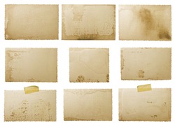 old photo paper texture isolated on white background
