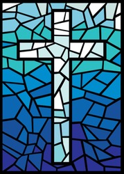 vector stained glass cross 