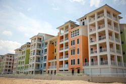 colorful new condominiums on the beach