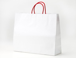 White shopping bag on white.