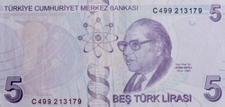 World money collection. Fragments of Turkish money