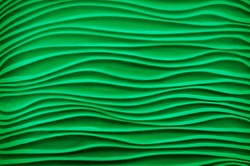 Mysterious modern fancy template aqua bend shape plain with soft shadow. Beautiful vibrant dense irish mint malachite paint color artsy gesso emboss build parget fond. View closeup with space for text