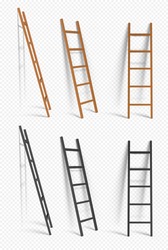 Realistic Detailed 3d Wooden Stairs. Vector illustration