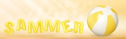 Abstract colorful Summer banner background with beach vibes decorate. Vector illustration