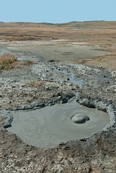 Bulganak mud volcano, Kerch Peninsula, Crimea, Ukraine