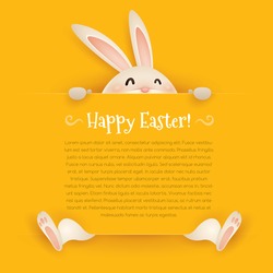 Happy Easter! Easter greeting card. Wide copy space for text.