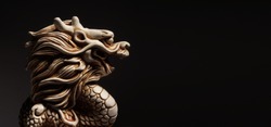 Antique Dragon on black background