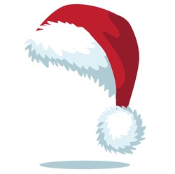 Cartoon Santa hat isolated on white EPS 10 vector