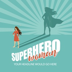 Superhero woman burst background EPS 10 vector