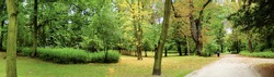 Park in spring time - panoramic view