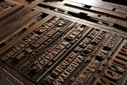 Old Vintage Printing Press Letters