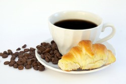 Croissant and coffy for breakfast