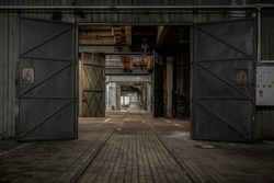 Large industrial door in a factory