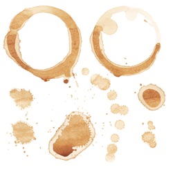 Vector coffee stain on white background.