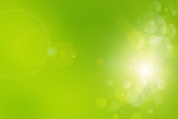 Green light bubbles abstract background