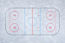 Ice hockey rink from above. Tactical plan - stadium
