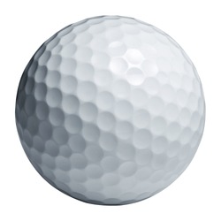Golf ball isolated on white wiht Clipping path