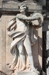 Satyr marble statue in Dresden Zwinger, Germany