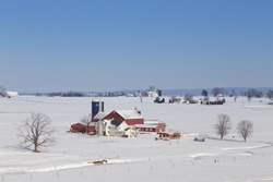 Farm in winter wonderland