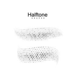 Halftone streaming binary code 3d shapes. Vector halftone wavy stream. Dynamic elements for design. Abstract illustration. Coding, cryptography or software development concept