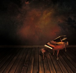 Music concept. Background  with Vintage piano