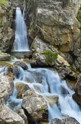 Waterfall in the Calderes river, Baños de Panticosa, Huesca Pyrenees, Spain