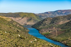River Douro next to the mouth of the river Coa. Vila Nova de Foz Côa Municipality. Douro Region.