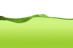 Green water line isolated on a white background.