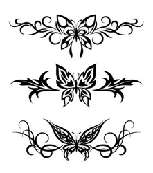Set tribal with butterflies, tattoo