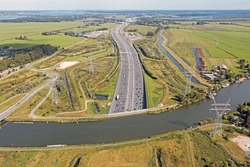 Aerial from aquaduct Vechtzicht near Amsterdam in the Netherlands