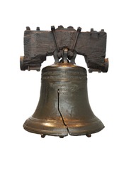 Liberty Bell in Philadelphia, Pennsylvania isolated in white.