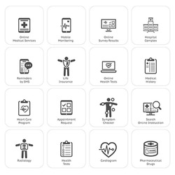 Medical & Health Care Icons Set. Flat Design. Isolated.