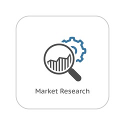 Market Research Icon. Flat Design. Isolated Illustration.