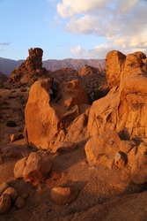 Anti-Atlas mountains in Tafraout, Morocco. Napoleon's Hat rock (Chapeau Napoleon).
