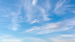 Summer blue sky cloud gradient light white background. Beauty clear cloudy in sunshine calm bright evening air background.