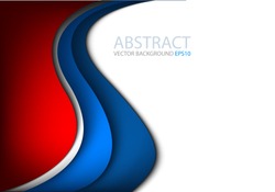 Vector background with blue and silver curve line on white and red space for text and message modern artwork design