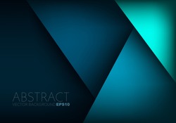 Green turquoise and Blue background vector overlap layer on dark space for background design