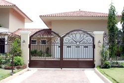 Iron front gate of a beautiful luxury home