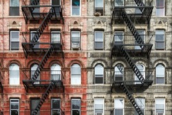Old Brick Apartment Buildings in the East Village of Manhattan, New York City