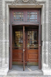 Wooden Revolving Door at Old Bank Building