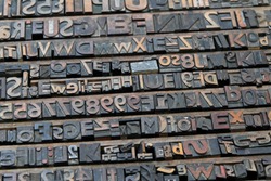 Big Collection of Old Style Retro Lithograph Print Letters
