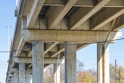 Concrete Overpass Beams Support Road Bridge Safety