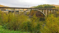 Concrete Arch Span Railway Bridge Over West Morava River