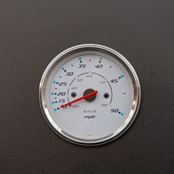 Nautical Speed Meter White Dial With Miles and Kilometers per Hour